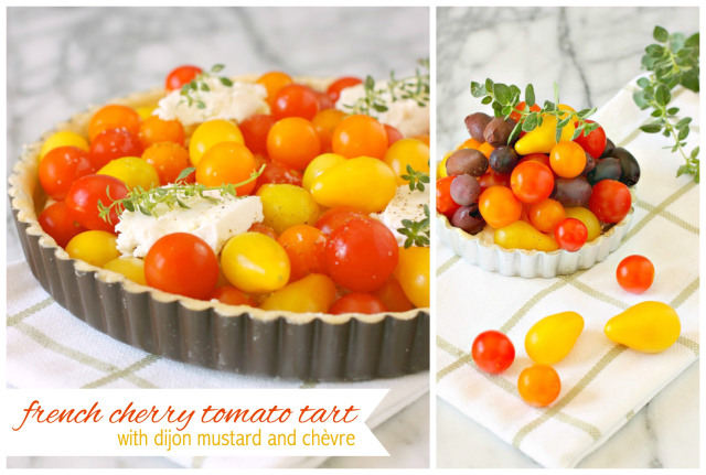 French Cherry Tomato Tart with Dijon Mustard and Chèvre | daisysworld.net